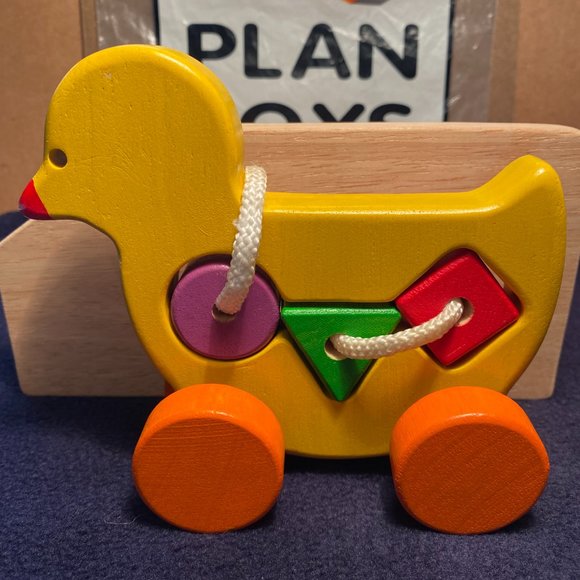 PLAN Toy Wood Duck Shape Sort Toy and Lacing Shoe - Picture 2 of 5